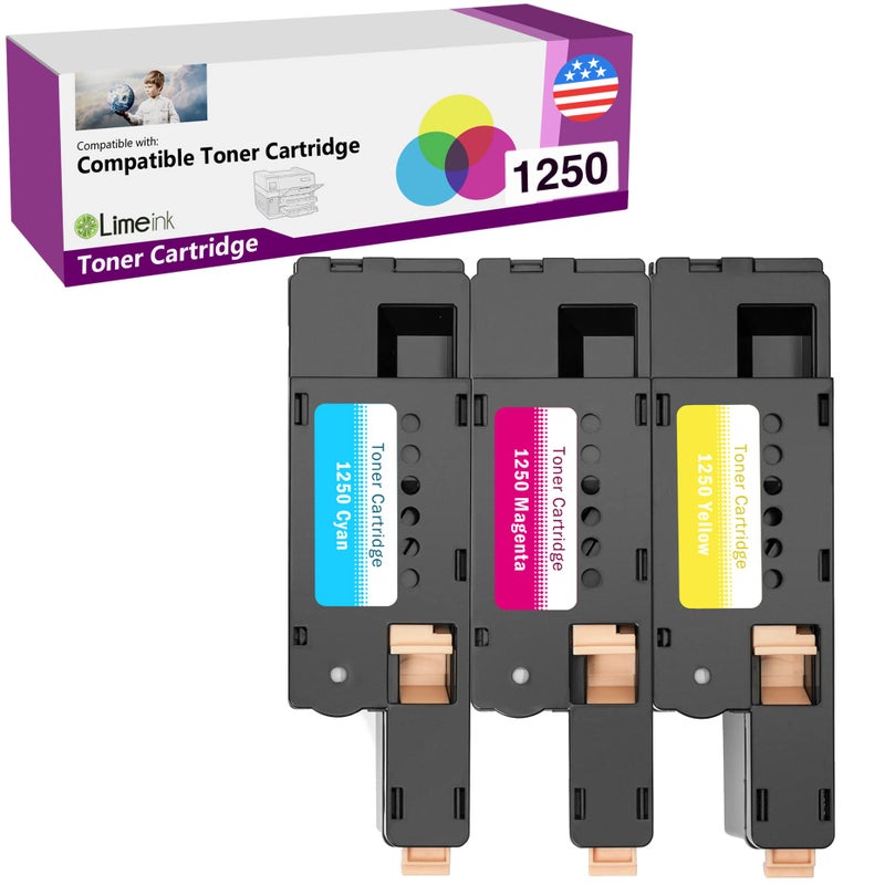 Limeink Compatible Toner Cartridge Replacement for Dell C1760nw Toner Cartridges 1250 for Dell Printer Cartridges C1765nfw C1765nf 1355cnw c1760nw 3 Pack - Image 1
